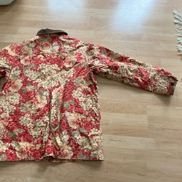 VINTAGE LL BEAN CHORE COAT FLORAL PRINT BARN JACKET XL - Picture 5 of 11